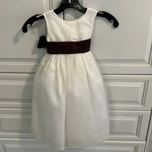 Flower girl dress with brown sash
